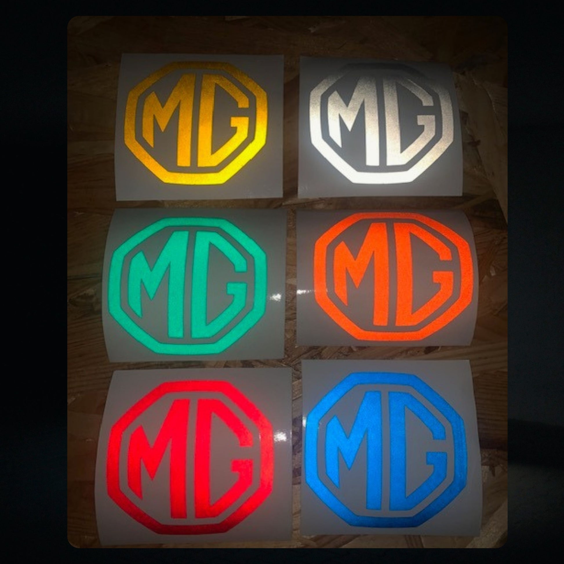 2 x MG Reflective Badges Professional Grade Vehicle Vinyl