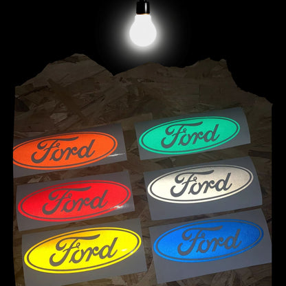 2 x Ford Reflective Badges Professional Grade Vehicle Vinyl