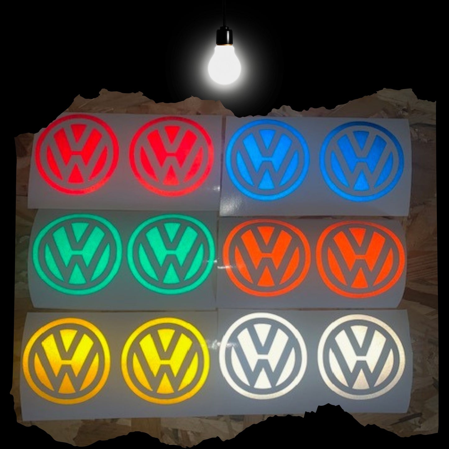 2 x VW Reflective Badges Professional Grade Vehicle Vinyl